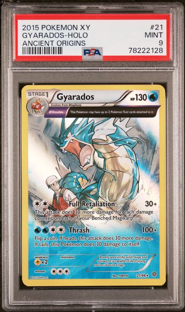 PSA 9 MINT Gyarados #21/98 Pokemon XY Ancient Origins EN 2015