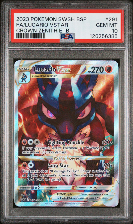PSA 10 Lucario VSTAR #291 Pokémon SWSH Black Star Promo English 2023