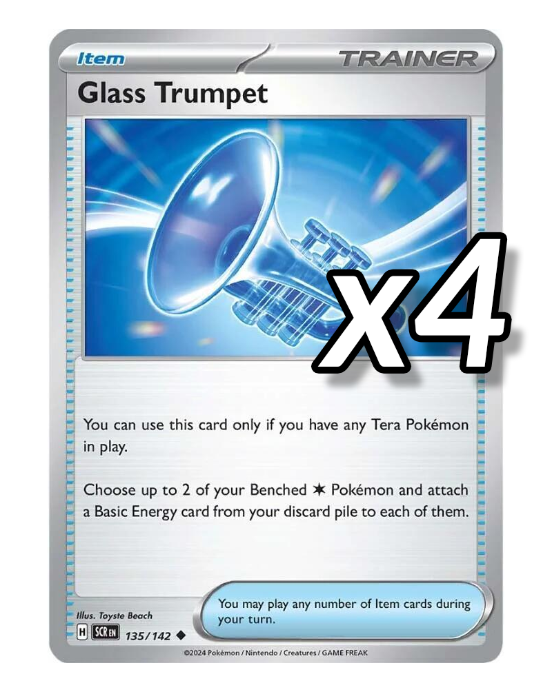 4x Glass Trumpet 135/142 - Stellar Crown - Pokemon TCG - PLAYSET