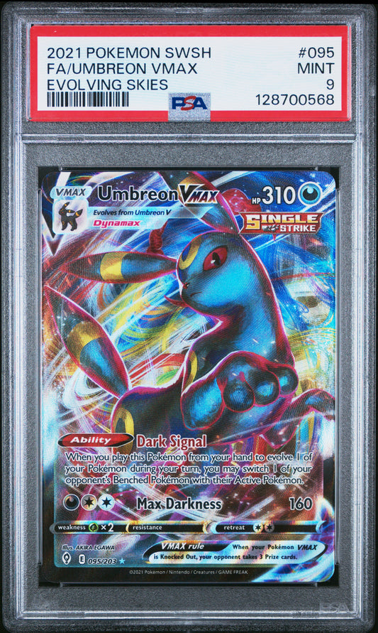 PSA 9 Umbreon VMAX #095 Pokémon SWSH Evolving Skies English 2021