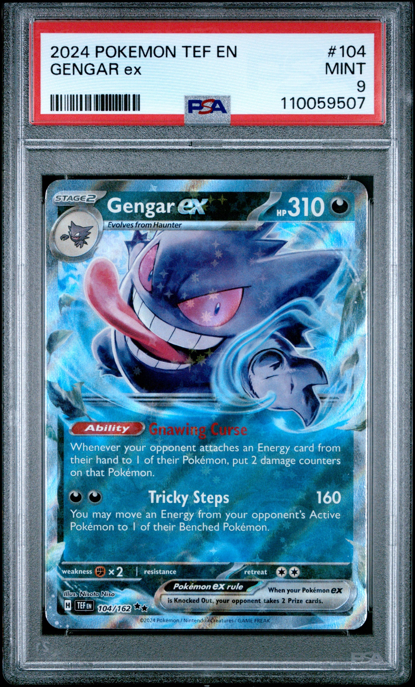 PSA 9 Gengar Ex #104 Pokémon Temporal Forces English 2024