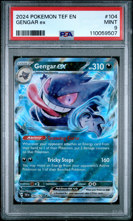 PSA 9 Gengar Ex #104 Pokémon Temporal Forces English 2024