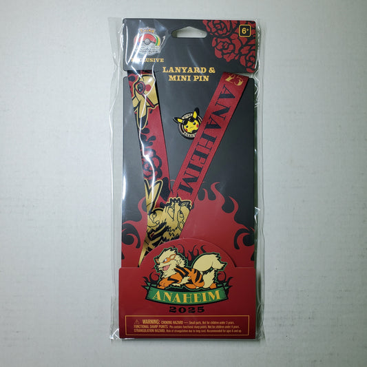 Arcanine Mini Pin & Lanyard Set – Rockabilly – Pokemon World Championships 2025 Anaheim