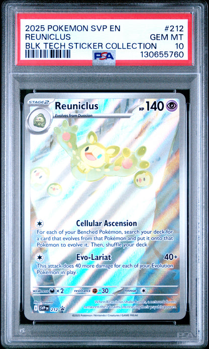 PSA 10 Reuniclus #212 Pokémon SVP Black Star Promos English 2025