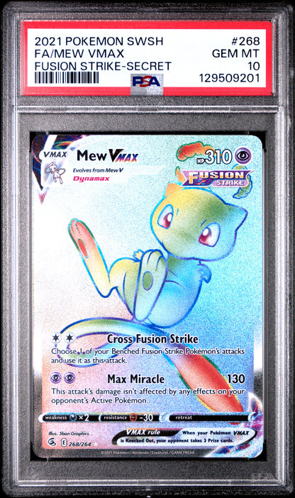PSA 10 Mew VMAX #268 Pokémon SWSH Fusion Strike English 2021