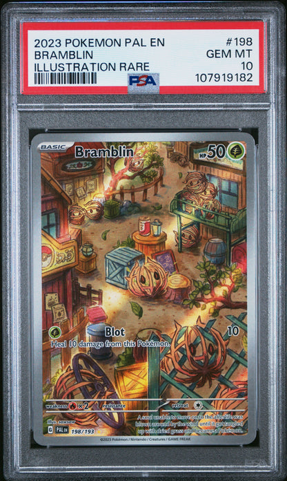 PSA 10 Bramblin #198 Pokémon Paldea Evolved English 2023