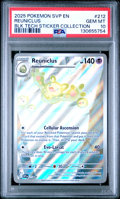 PSA 10 Reuniclus #212 Pokémon SVP Black Star Promos English 2025
