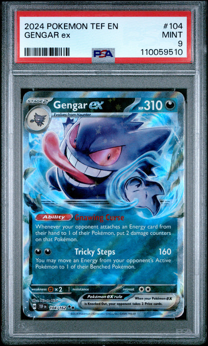 PSA 9 Gengar EX #104 Pokémon Temporal Forces English 2024