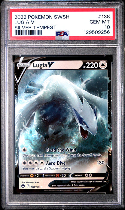 PSA 10 Lugia V #138 Pokémon SWSH Silver Tempest English 2022
