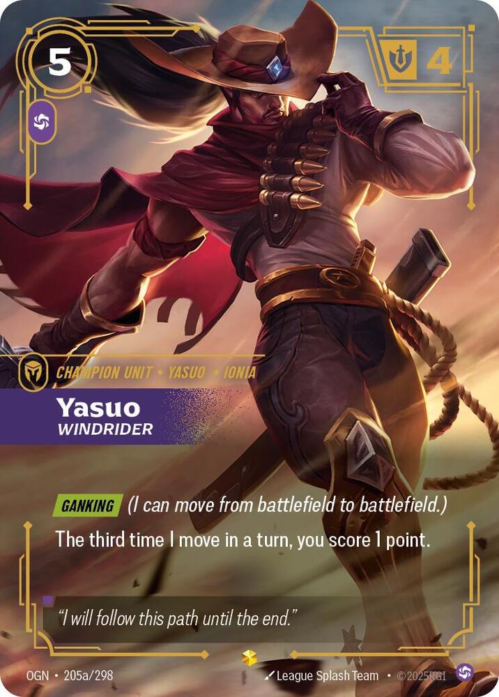 Yasuo - Windrider (Alternate Art) #205a/298