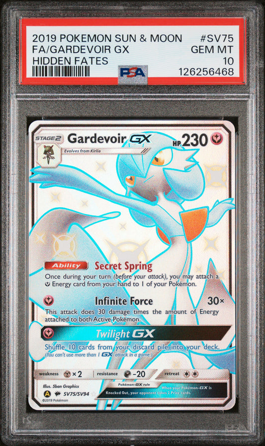 PSA 10 Gardevoir GX #SV75 Pokémon SM Hidden Fates English 2019