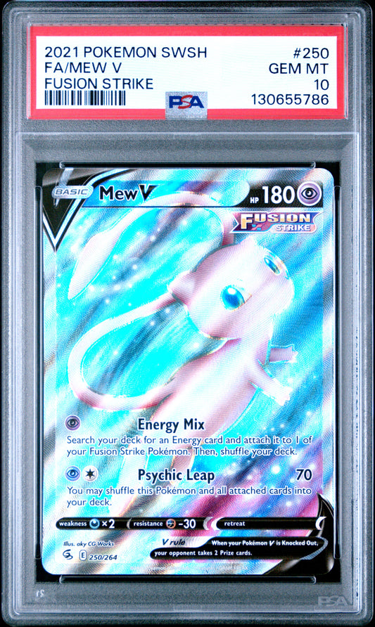 PSA 10 Mew V #250 Pokémon SWSH Fusion Strike English 2021