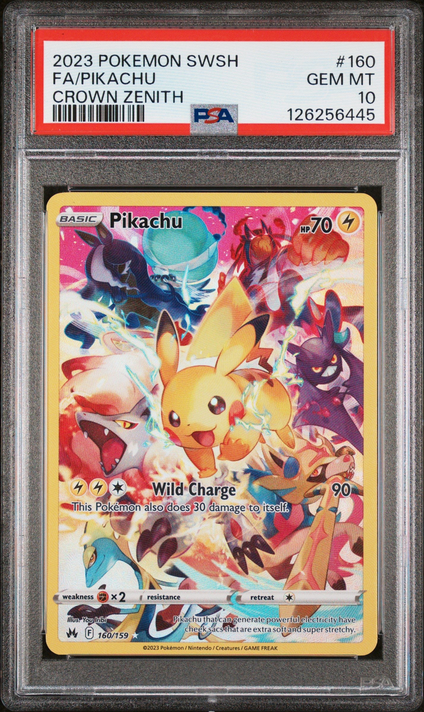PSA 10 Pikachu #160 Pokémon SWSH Crown Zenith English 2023