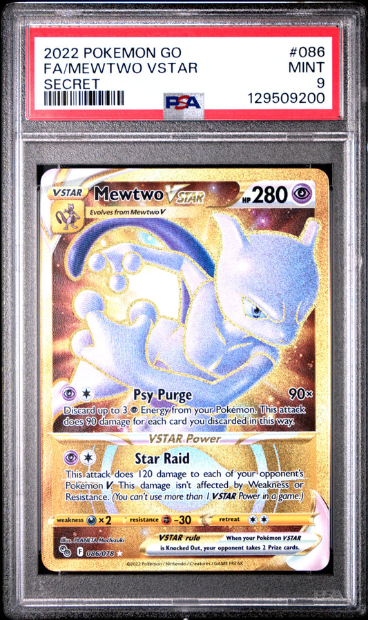 PSA 9 Mewtwo VSTAR #086 Pokémon Go English 2022