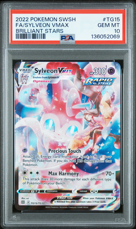 PSA 10 Sylveon VMAX #TG15 Pokémon SWSH Brilliant Stars English 2022