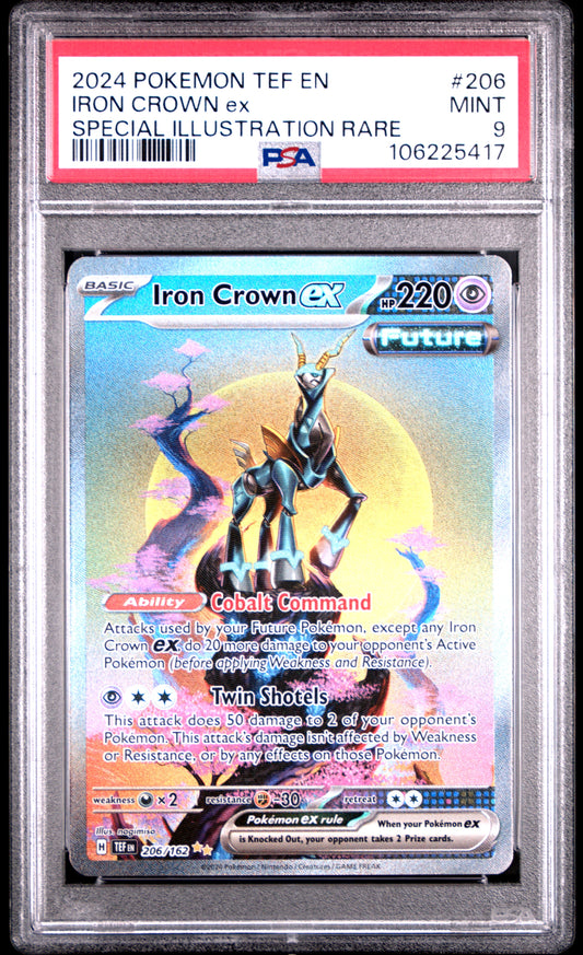 PSA 9 Iron Crown EX #206 Pokémon Temporal Forces English 2024