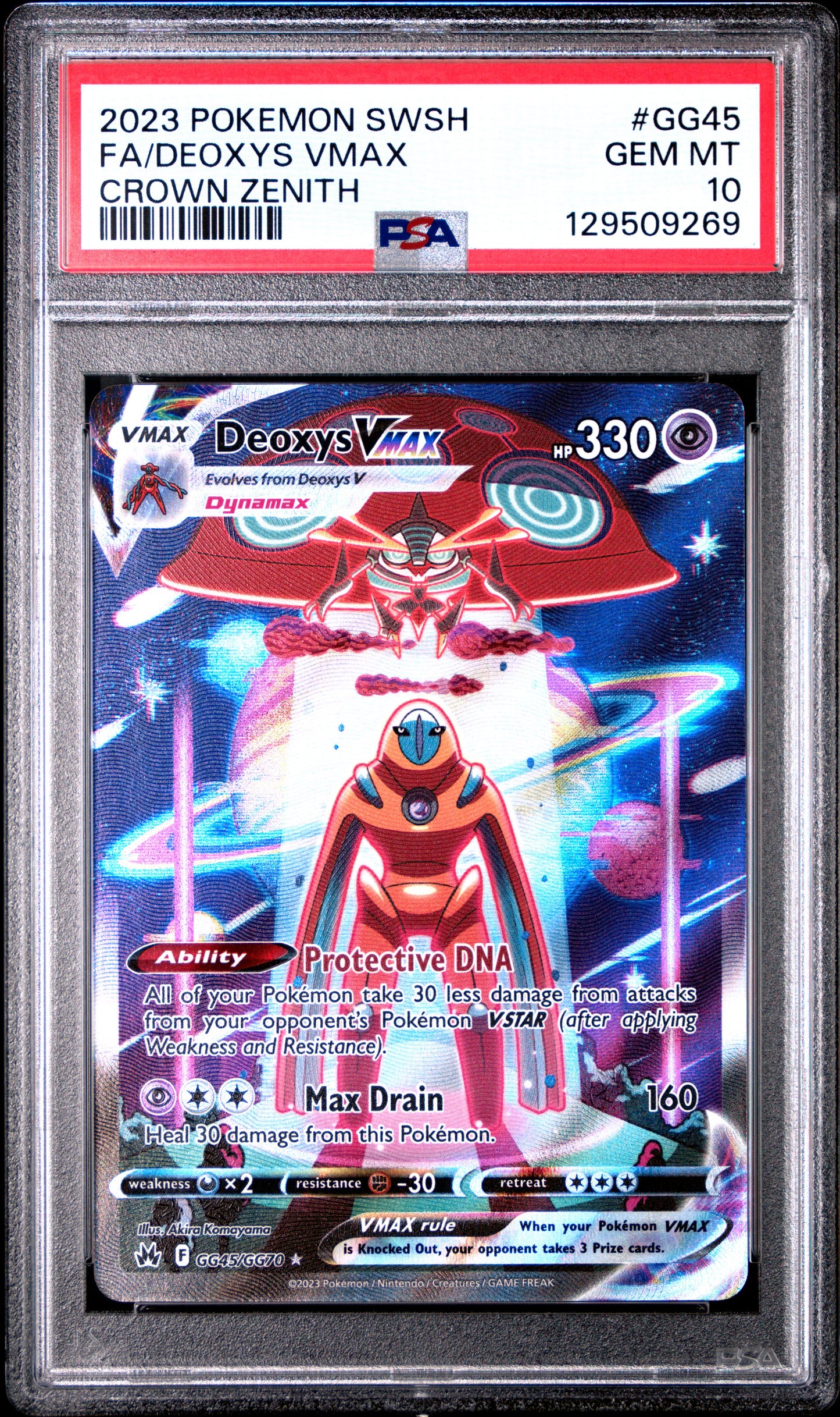 PSA 10 Deoxys VMAX #GG45 Pokémon SWSH Crown Zenith English 2023