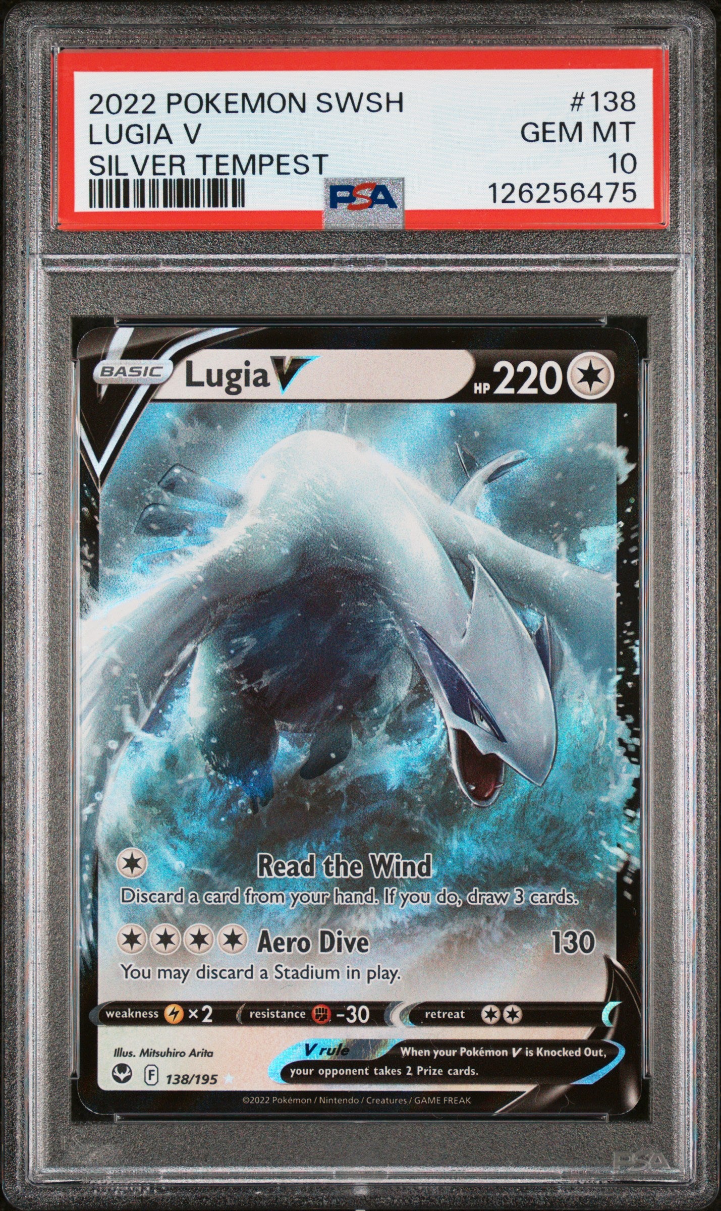 PSA 10 Lugia V #138 Pokémon SWSH Silver Tempest English 2022