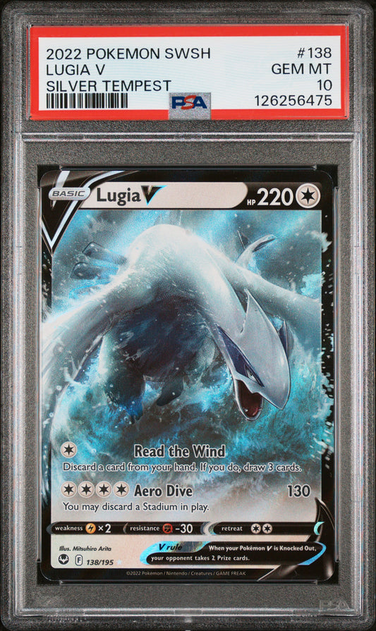 PSA 10 Lugia V #138 Pokémon SWSH Silver Tempest English 2022