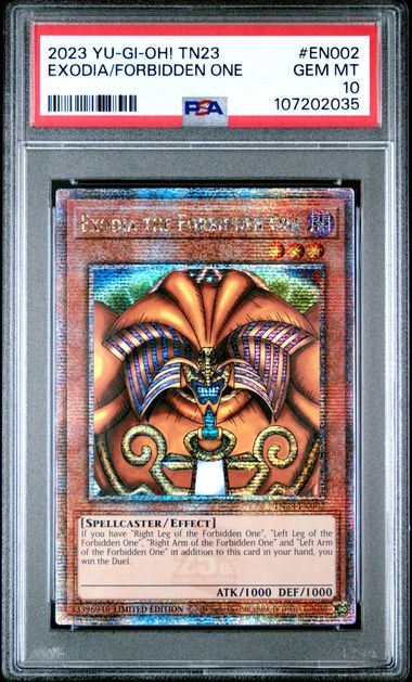 PSA 10 GEM MINT Exodia Forbidden One TN23-EN002 25th Anv Tin: Dueling Heroes