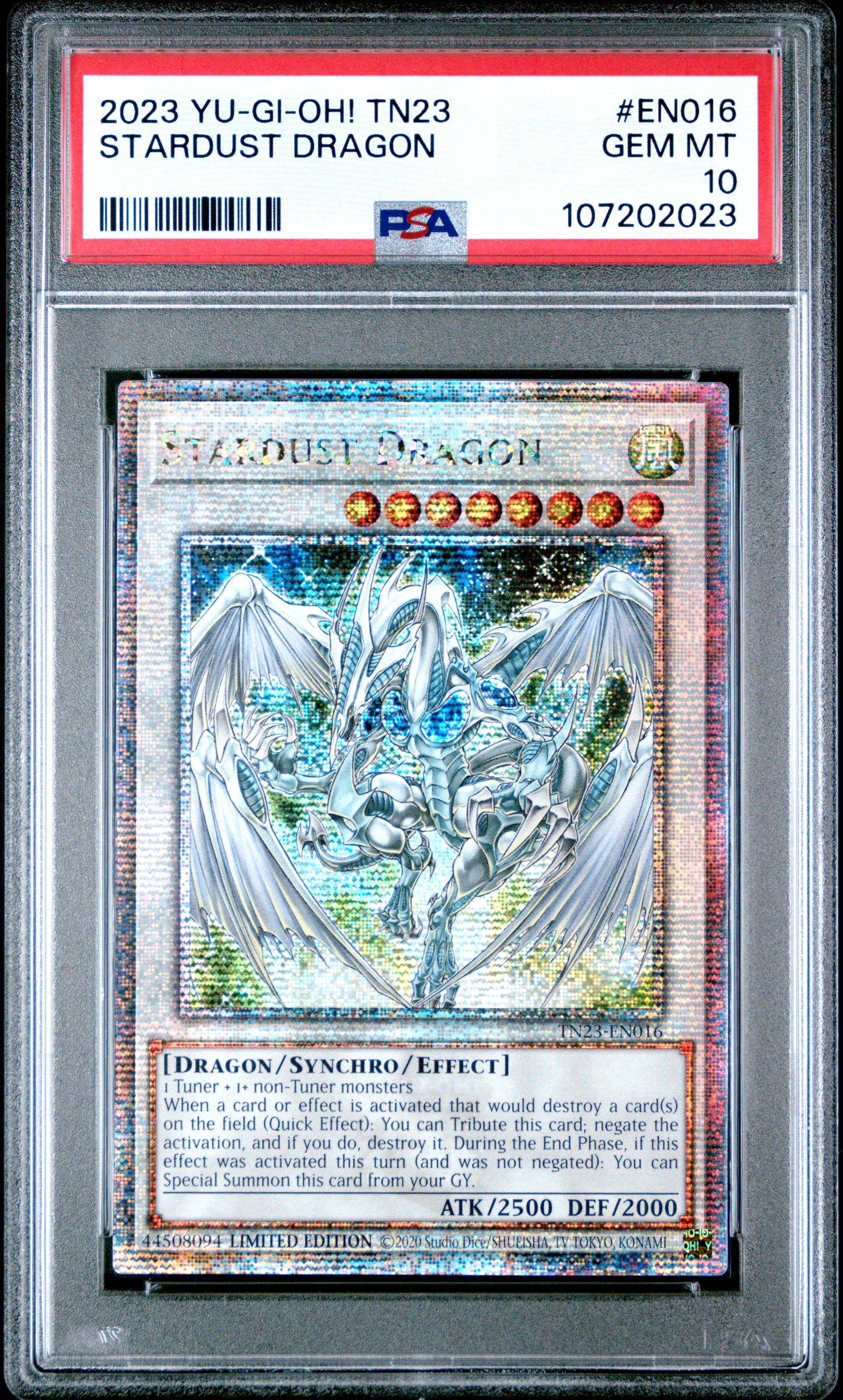 PSA 10 Stardust Dragon #EN016 Yu-Gi-Oh! 25th Anniversary Tin: Dueling Heroes English 2023
