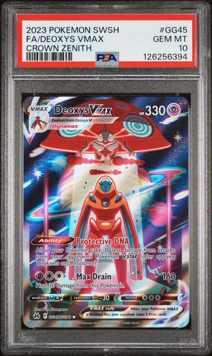 PSA 10 Deoxys VMAX #GG45 Pokémon SWSH Crown Zenith English 2023