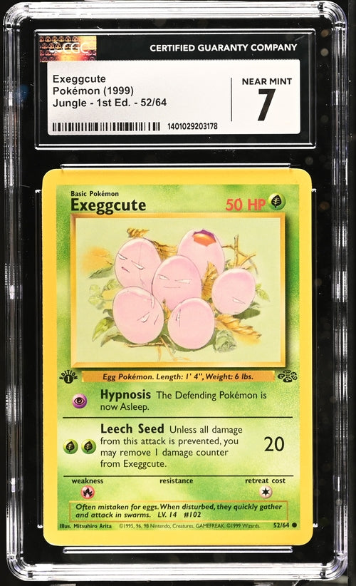 CGC 7 NEAR MINT Exeggcute #52/64 Pokémon Jungle - 1st Edition EN 1999