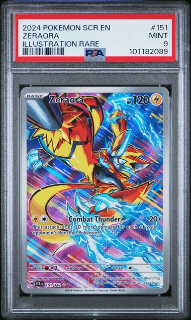 PSA 9 MINT Zeraora #151/142 Illustration Rare Stellar Crown (SV07) EN 2024