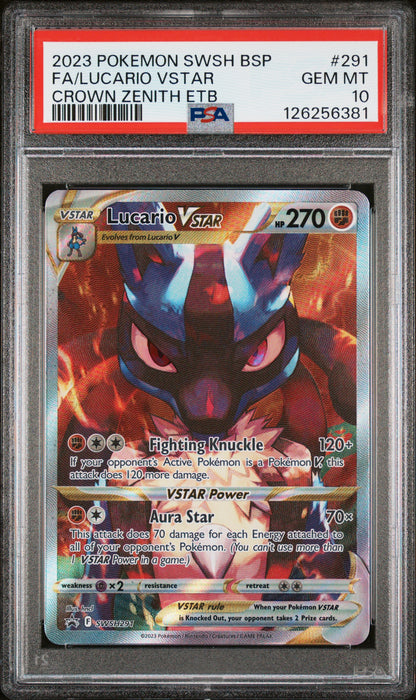 PSA 10 Lucario VSTAR #291 Pokémon SWSH Black Star Promo English 2023