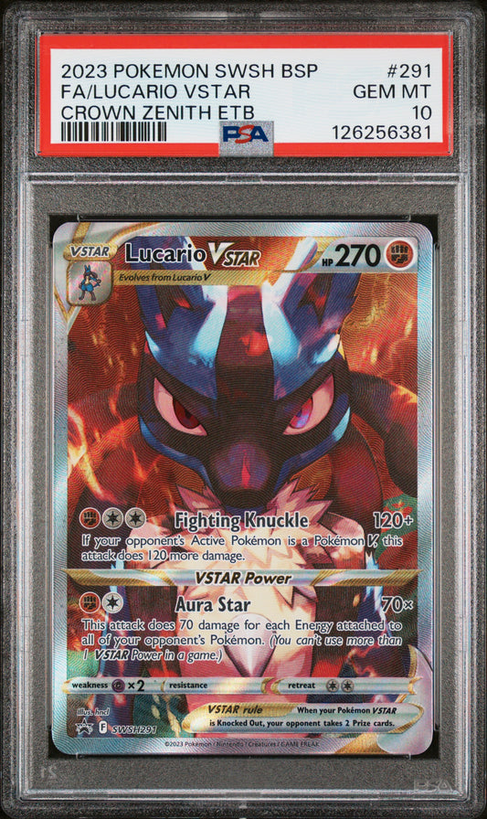 PSA 10 Lucario VSTAR #291 Pokémon SWSH Black Star Promo English 2023
