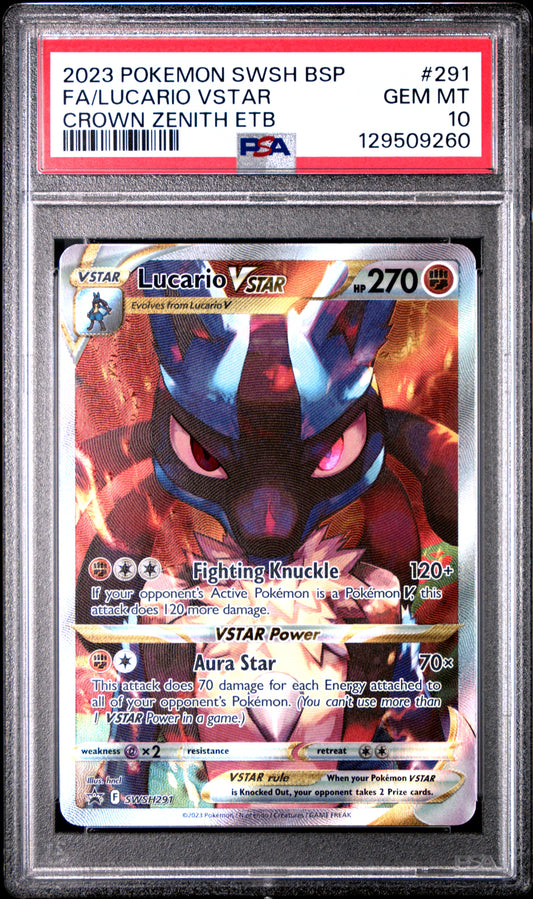 PSA 10 Lucario VSTAR #291 Pokémon SWSH Black Star Promo English 2023