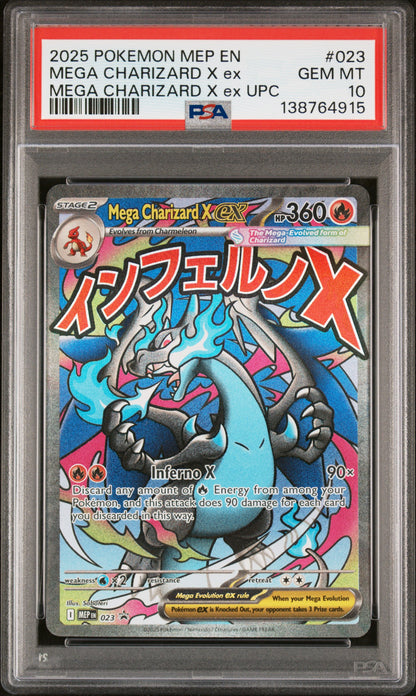 PSA 10 Mega Charizard X ex #023 Pokémon MEP Black Star Promo English 2025