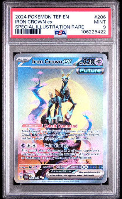 PSA 9 Iron Crown Ex #206 Pokémon Temporal Forces English 2024