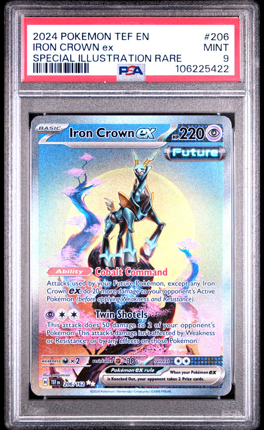 PSA 9 Iron Crown EX #206 Pokémon Temporal Forces English 2024