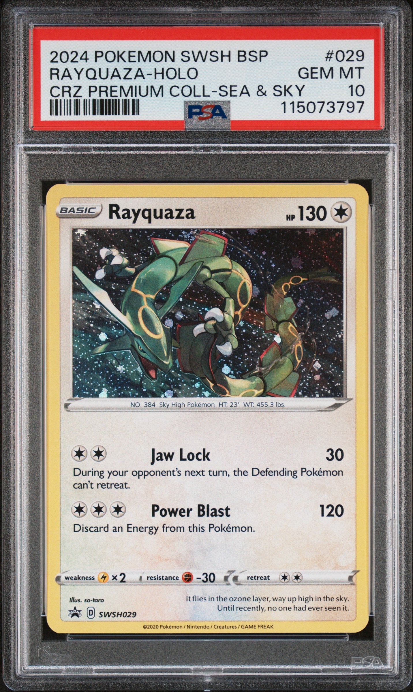 PSA 10 Rayquaza Holo #029 Pokémon SWSH Black Star Promos English 2024