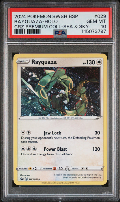 PSA 10 Rayquaza Holo #029 Pokémon SWSH Black Star Promos English 2024