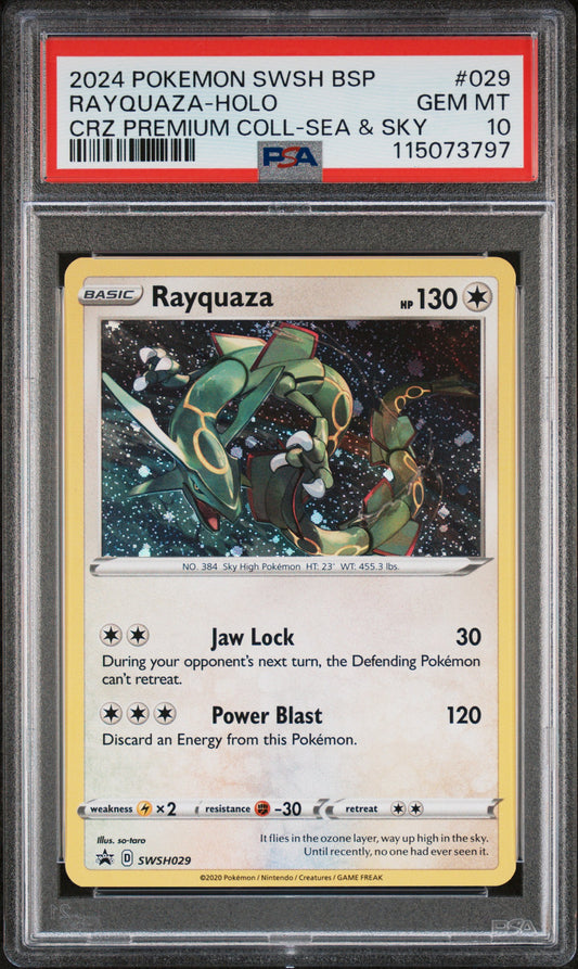 PSA 10 Rayquaza Holo #029 Pokémon SWSH Black Star Promos English 2024