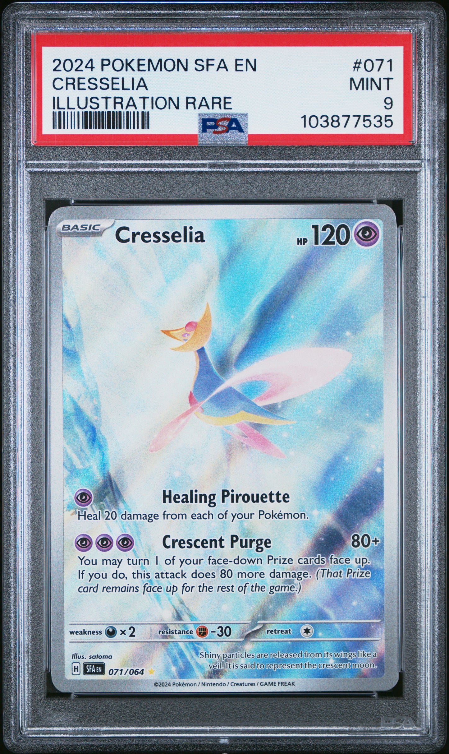 PSA 9 Cresselia #071 Pokémon Shrouded Fable English 2024