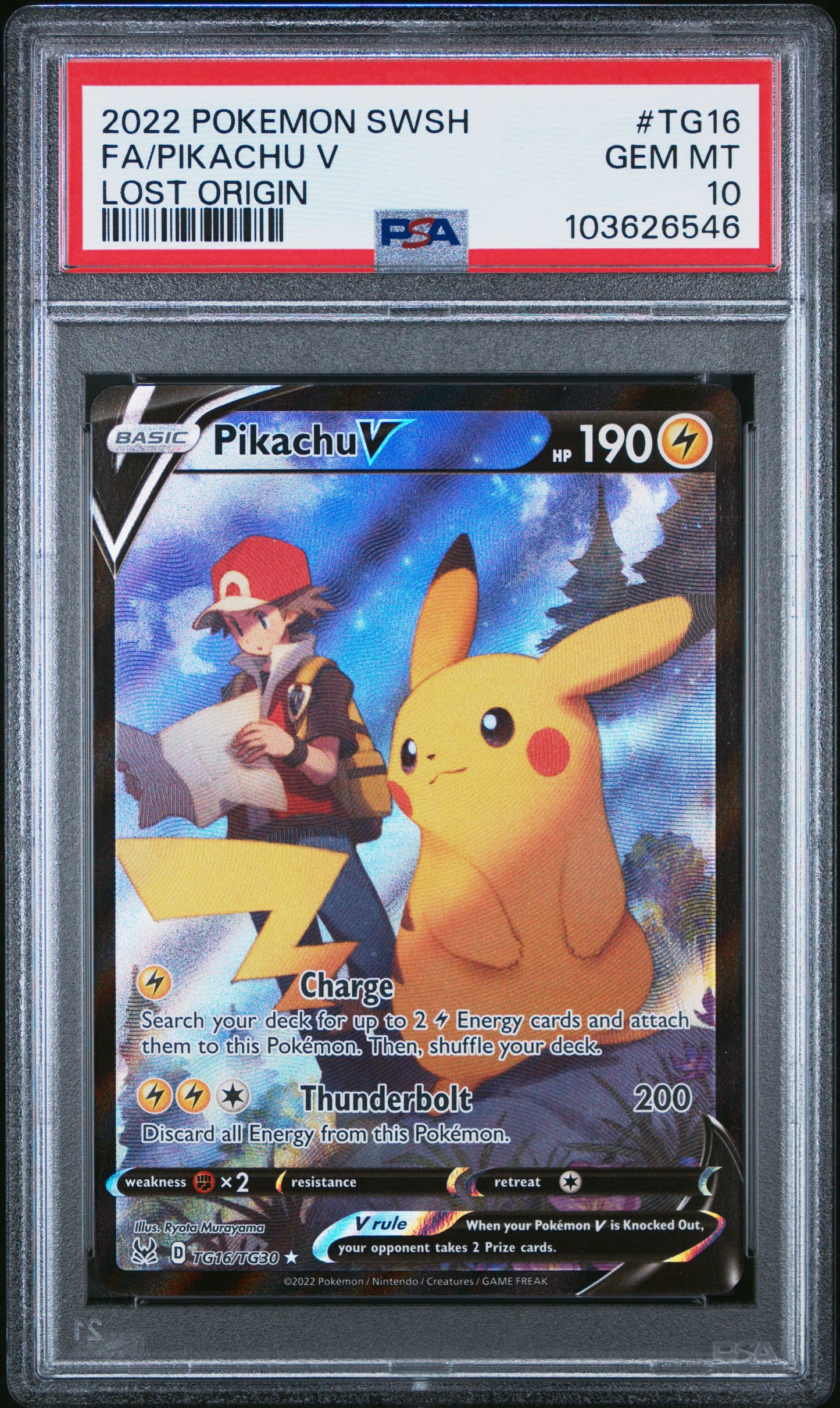 PSA 10 Pikachu V #TG16 Pokémon SWSH Lost Origin English 2022