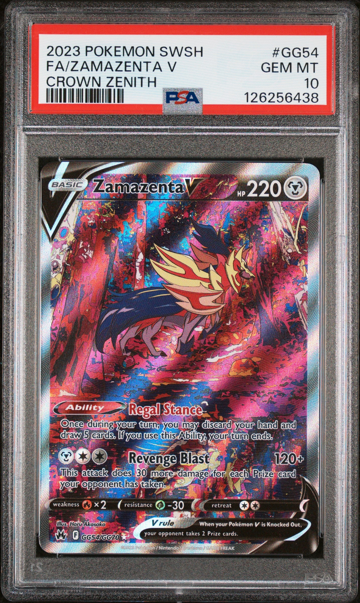 PSA 10 Zamazenta V #GG54 Pokémon SWSH Crown Zenith English 2023