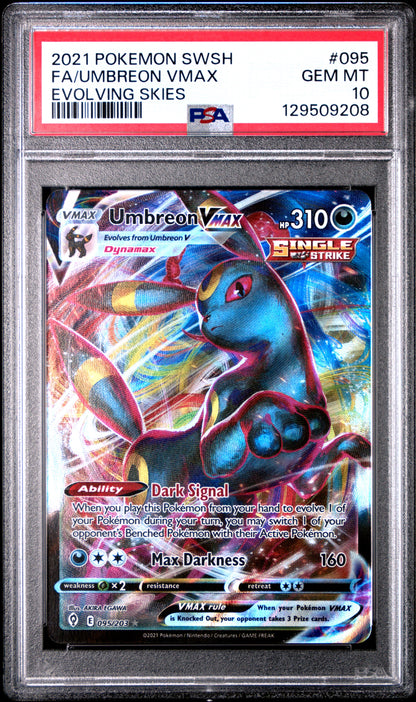 PSA 10 Umbreon VMAX #095 Pokémon SWSH Evolving Skies English 2021
