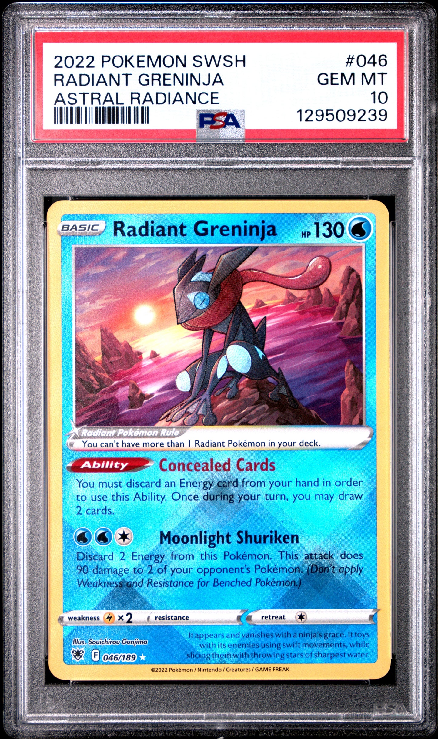 PSA 10 Radiant Greninja #046 Pokémon SWSH Astral Radiance English 2022