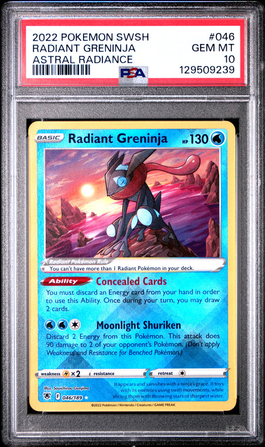 PSA 10 Radiant Greninja #046 Pokémon SWSH Astral Radiance English 2022