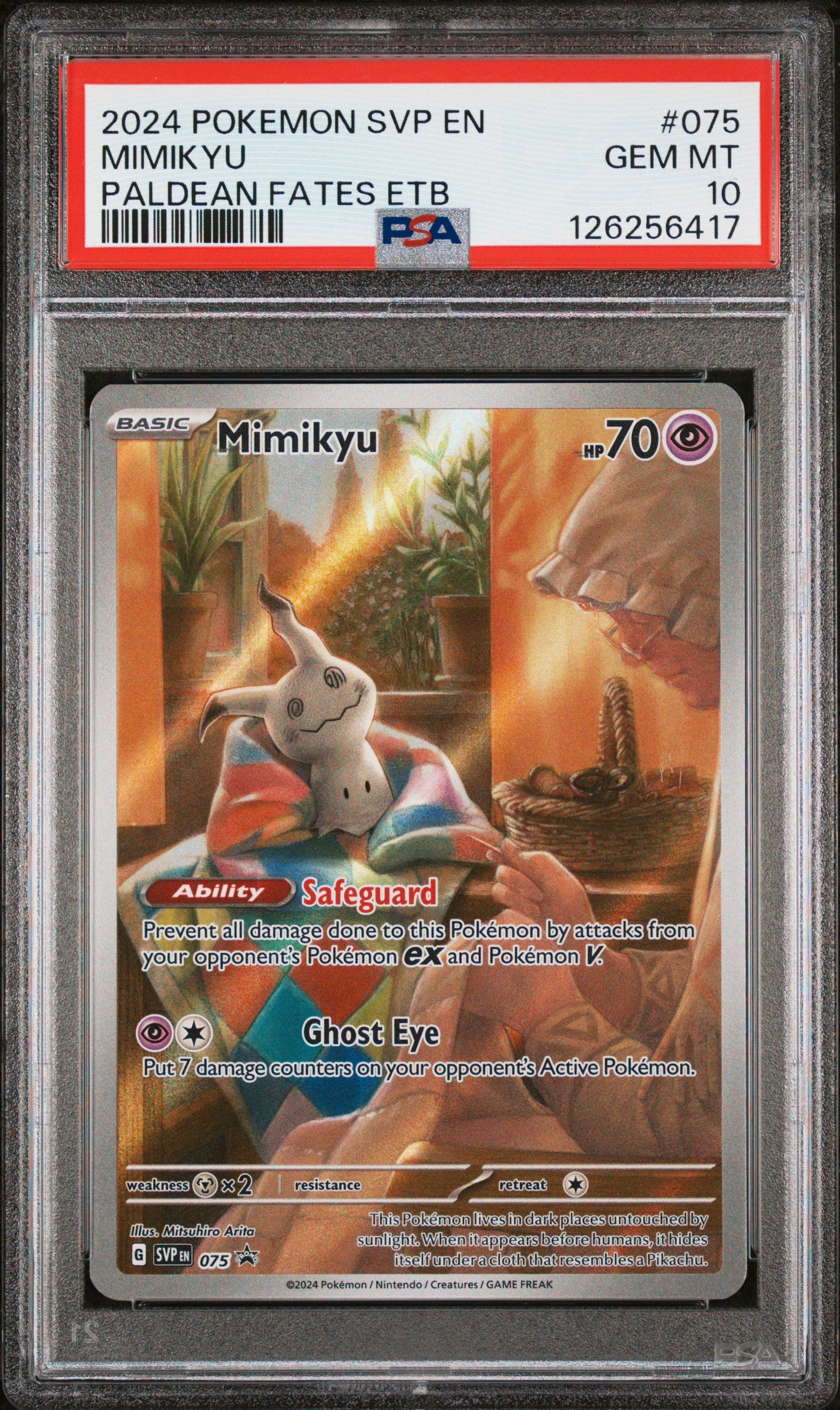 PSA 10 Mimikyu #075 Pokémon SVP Black Star Promos English 2024