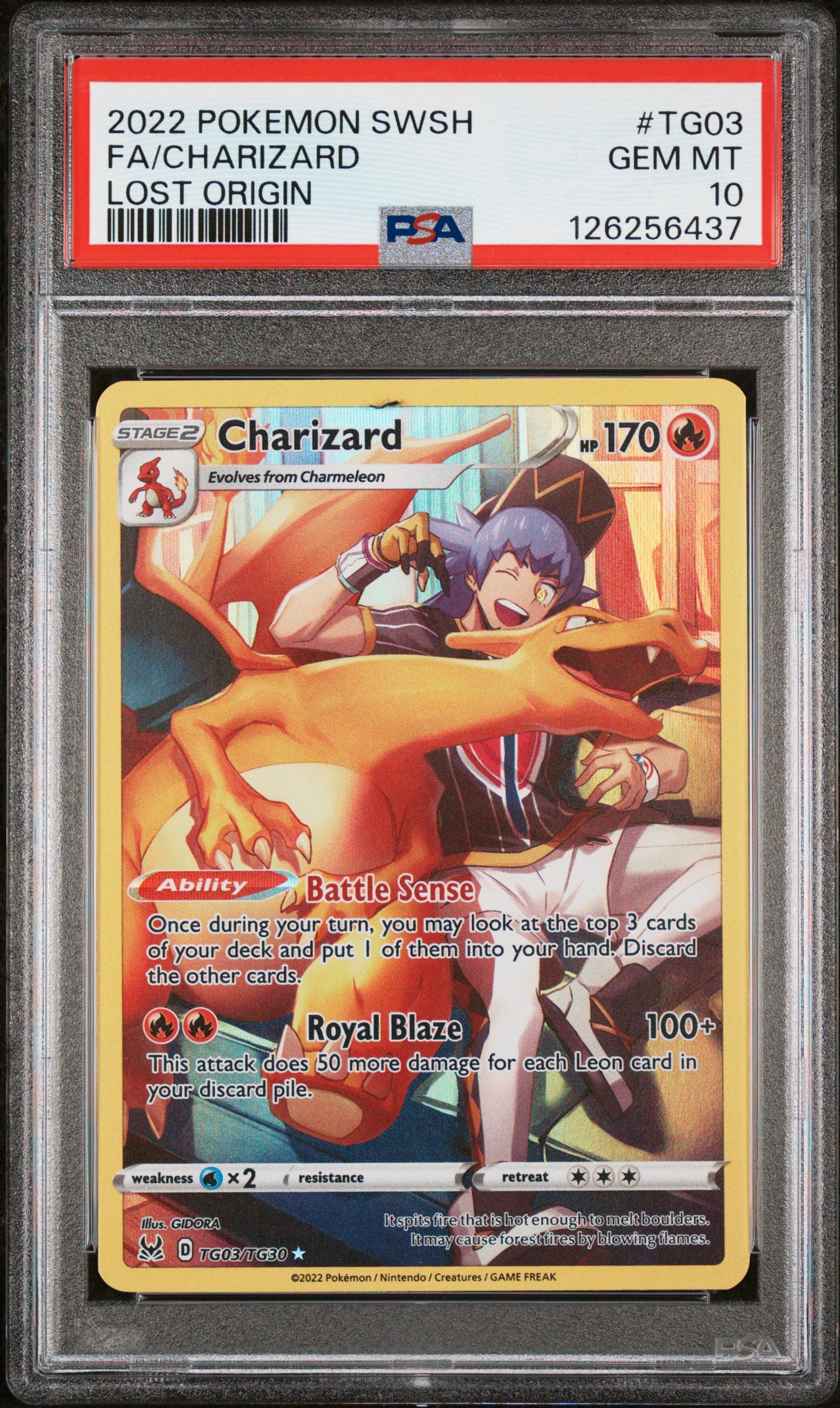 PSA 10 Charizard #TG03 Pokémon SWSH Lost Origin English 2022