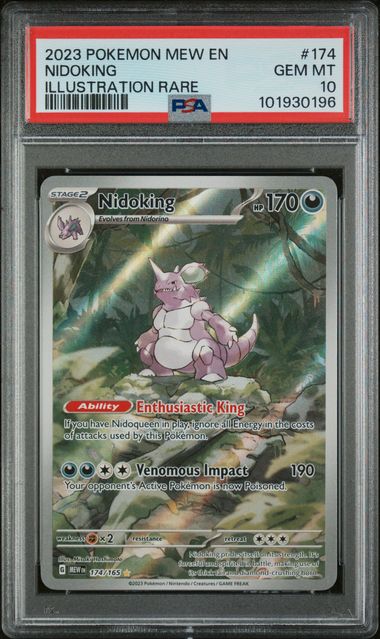 PSA 10 GEM MT Nidoking #174/165 Illustration Rare Scarlet & Violet 151 Mew EN 2023