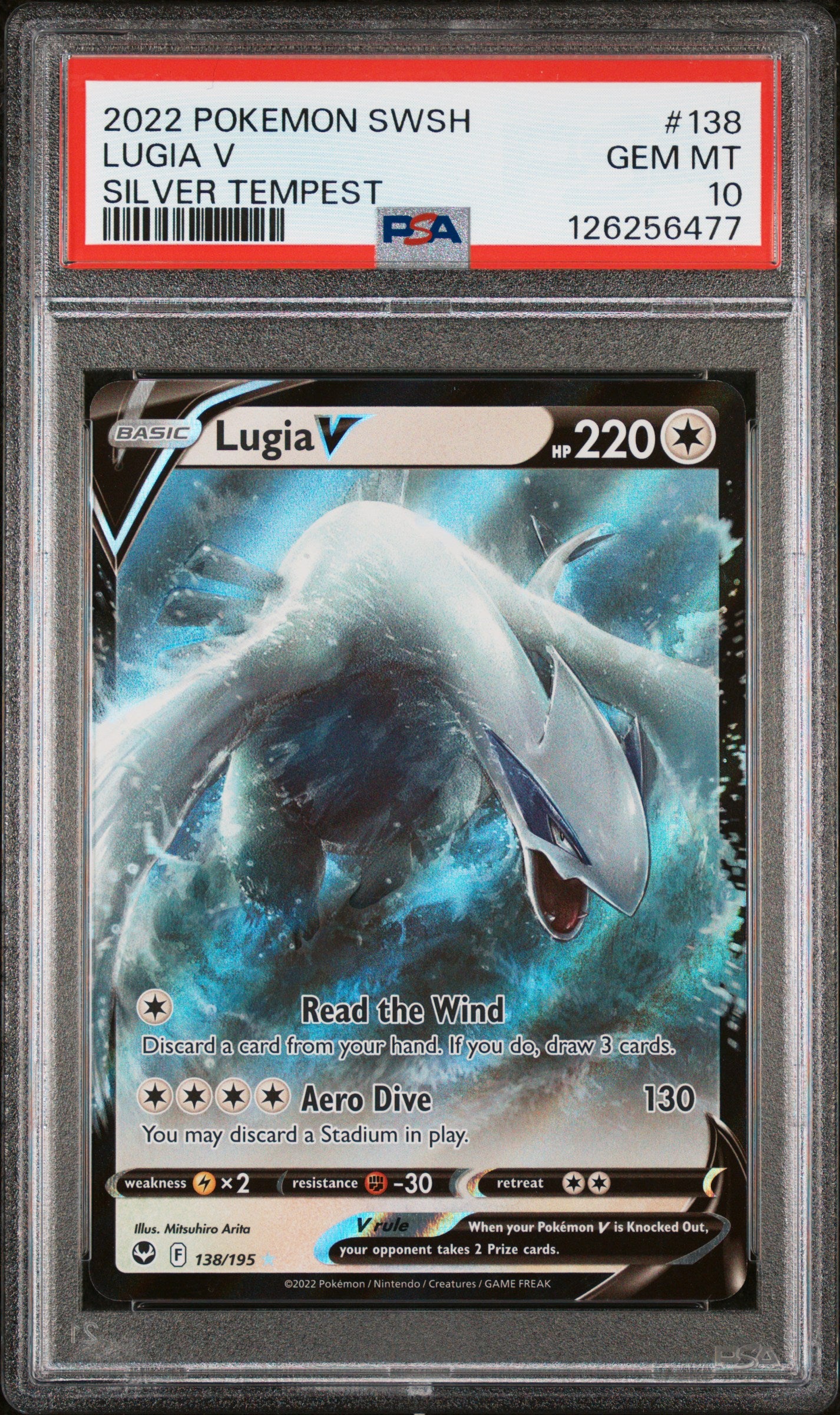 PSA 10 Lugia V #138 Pokémon SWSH Silver Tempest English 2022
