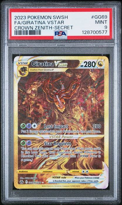PSA MINT 9 Giratina VSTAR #GG69 Pokémon SWSH Crown Zenith English 2023