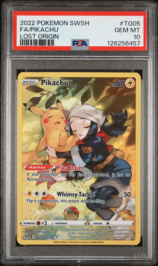 PSA 10 Pikachu #TG05 Pokémon SWSH Lost Origin English 2022