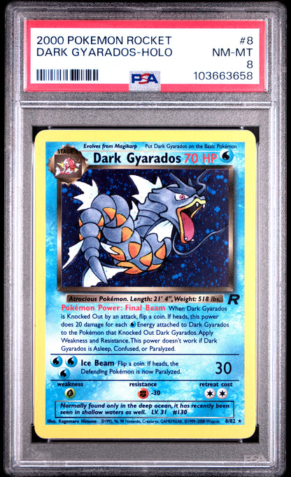PSA 8 Dark Gyarados Holo #8 Pokémon Pokemon Rocket English 2000